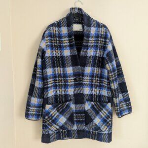 Aritzia Wilfred Free Off Duty Plaid Wool Blend Cocoon Jacket Size M